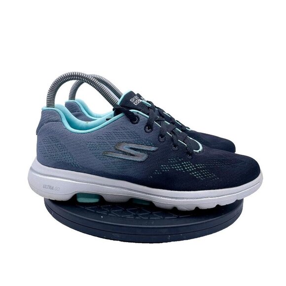 Skechers Go Walk 5 Walking Shoes Style Black/Gray/Mint Women’s Size 7 - Picture 1 of 9